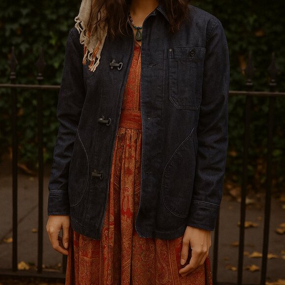 Lands End Jean Jacket/Denim jacket/barn jacket w pockets women's extra large XL - Picture 1 of 10